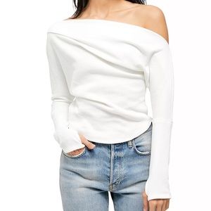 Free People Asymmetric Off-the-Shoulder Thermal Top
